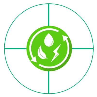 small circle shaped sustainability icon